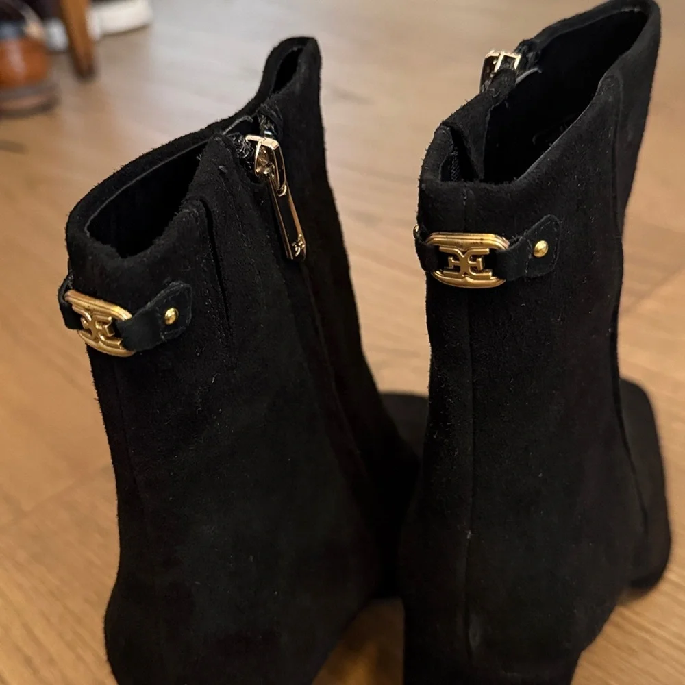 Sam Edelman Black Suede Heeled Boots - Picture 4 of 5